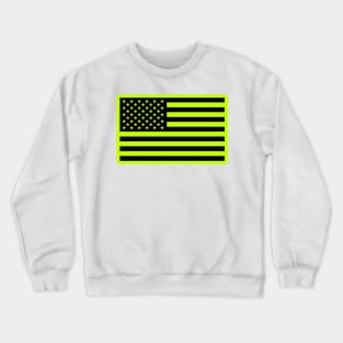 American Flag - Construction Safety Green Crewneck Sweatshirt